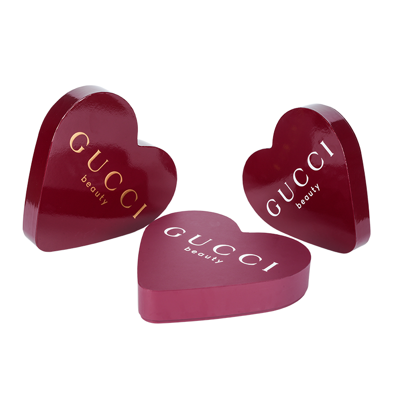 Hartvormige cosmetische verpakking met boven- en onderdeksel