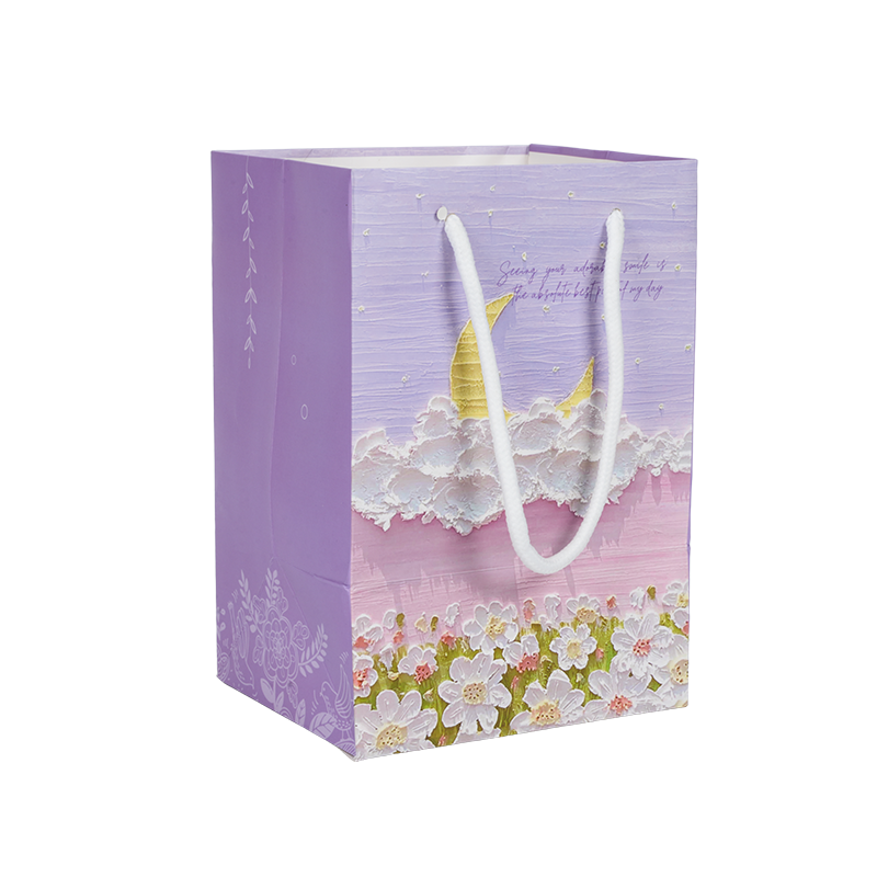 Verticale draagtassen van kraftpapier met een vakantiethema