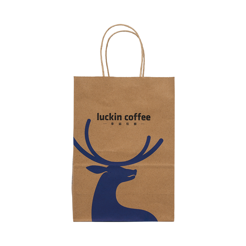 In kleur bedrukte kraftpapieren theedrankzak om mee te nemen