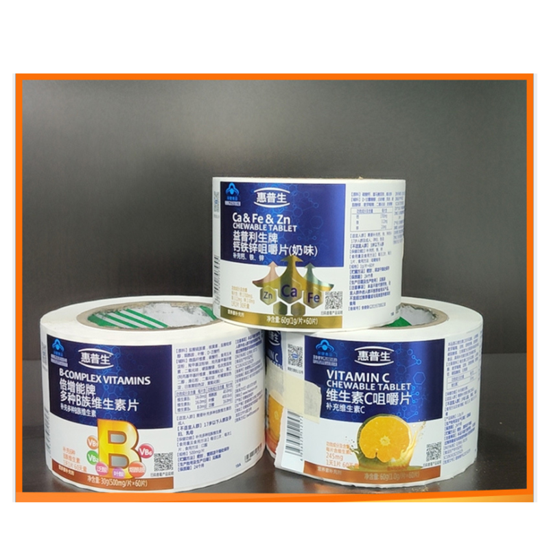 Zelfklevende etiketten voor gezondheidssupplementen